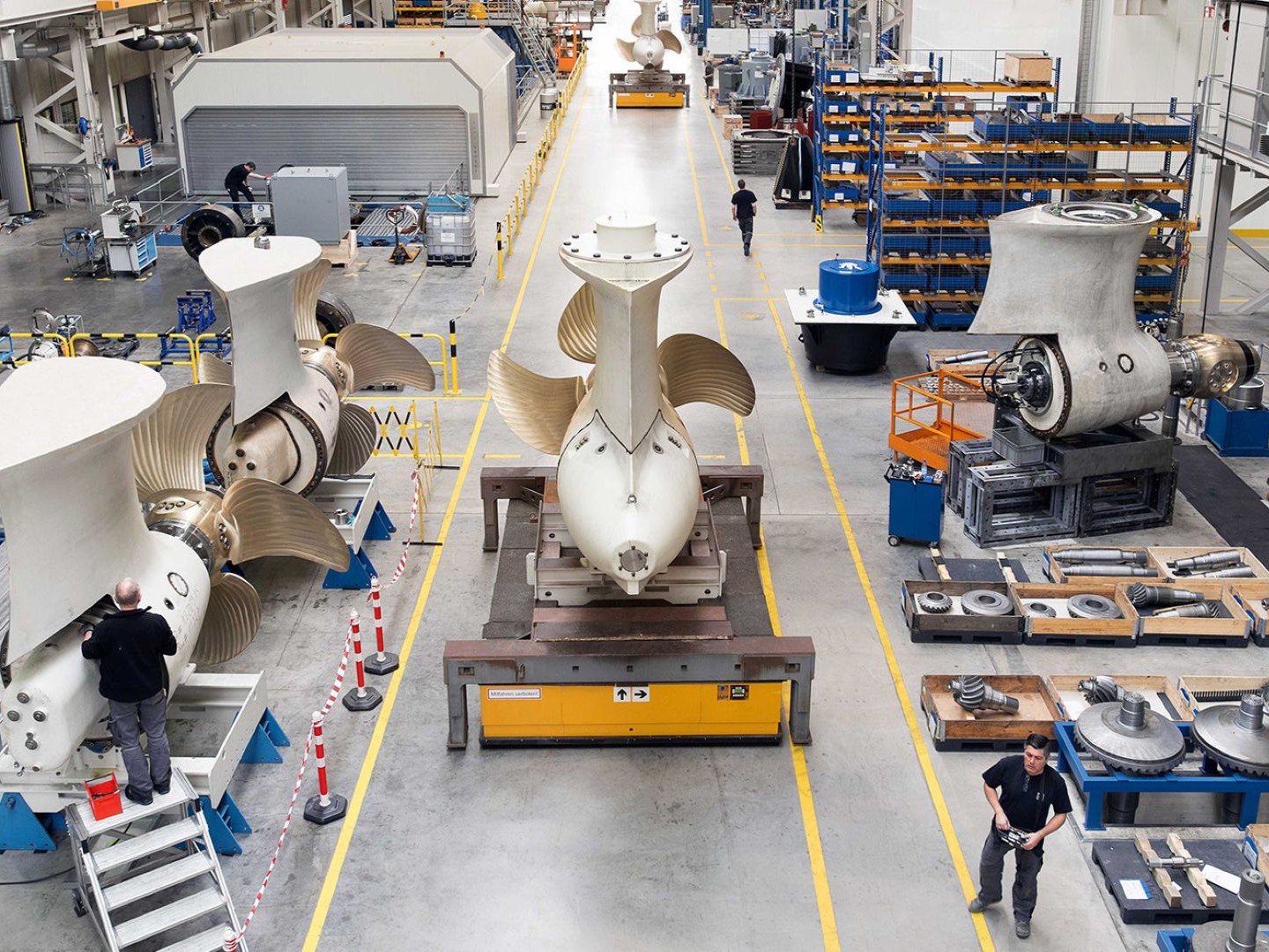 An overhead view of Schottel production facilities