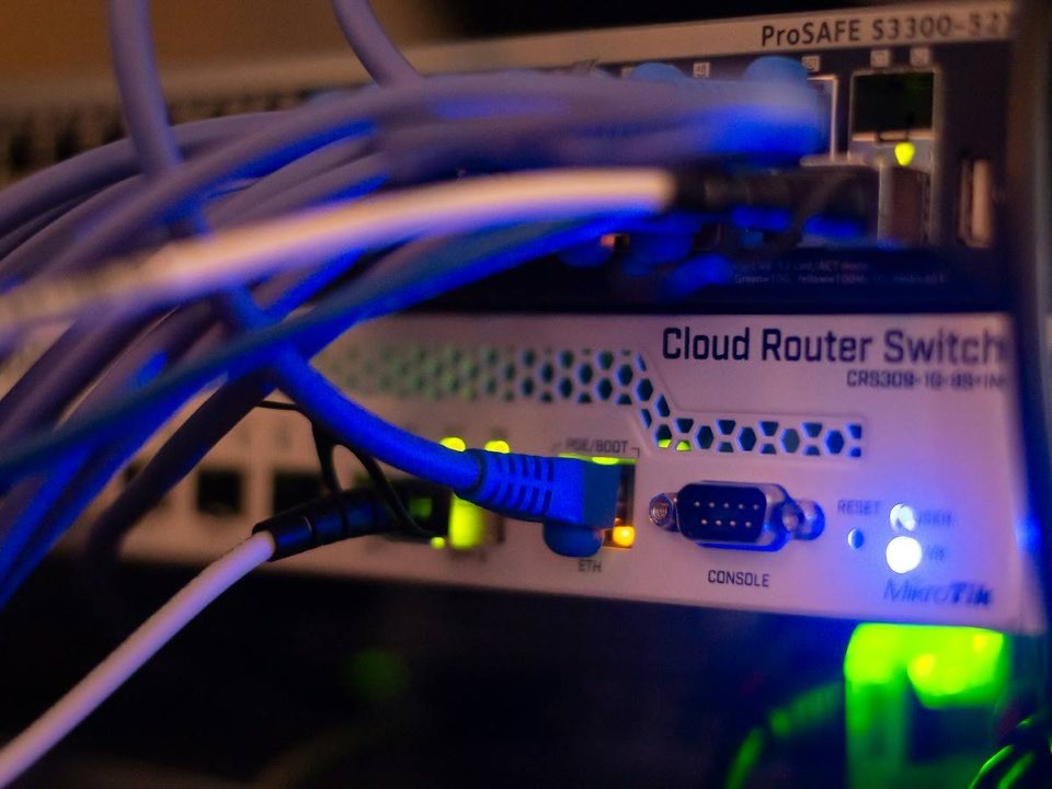 The backside of a router